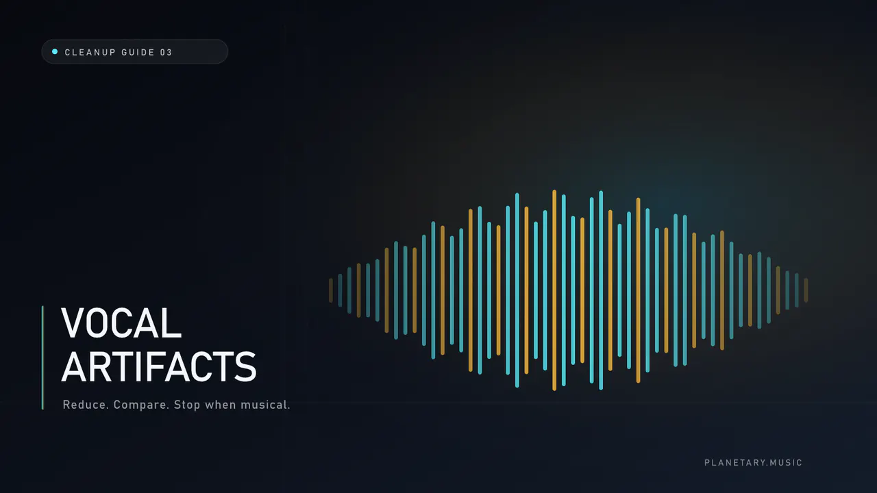 how to remove AI artifacts from vocals (honest reduction workflow)