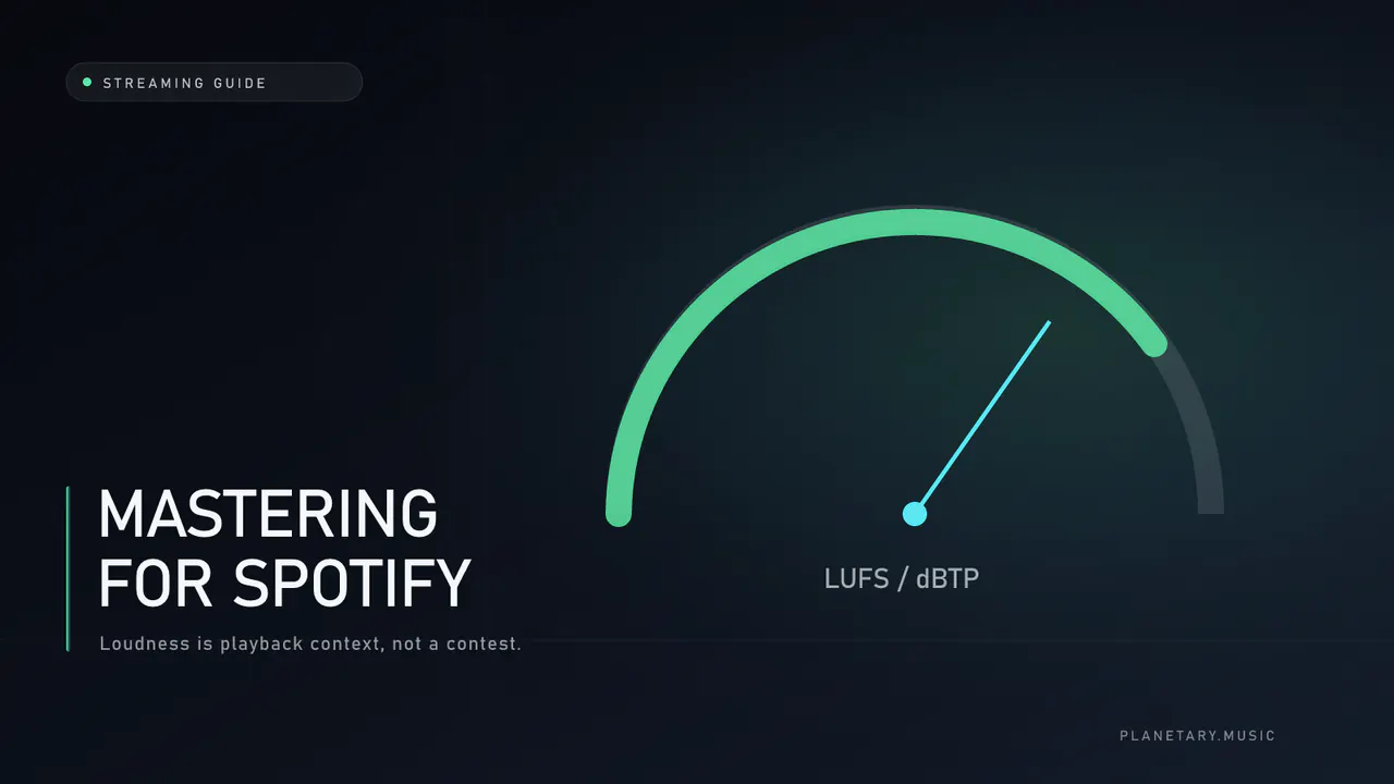 Mastering for Spotify: Loudness, True Peak, and a Clean Upload